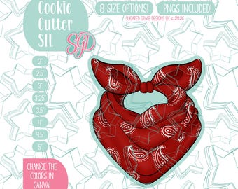 Bandana Cookie Cutter STL and PNG | 3D Printing | Edible Ink Printer (Digital Download)