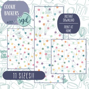 Supports de biscuits de Pâques à pois au format PDF avec 11 tailles au choix - Emballage dessiné à la main pour sacs et boîtes