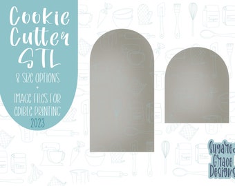 Modern arch Cookie cutter stl, png image file, 3D printing, instant download, Eddie edible ink printer, arch plaque cookie cutter stl