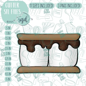 Smore Cookie Cutter STL Files for 3D Printing with Matching Printable PNG Images for Edible Ink Printers Like Eddie