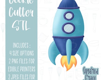Rakete Cookie Cutter STL-Datei, Outer Space Party (digitaler Download)