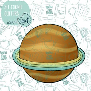 Saturn Cookie Cutter STL Files for 3D Printers with Matching PNG Graphics to Match - Astronomy Designs for Bakers and Cookiers