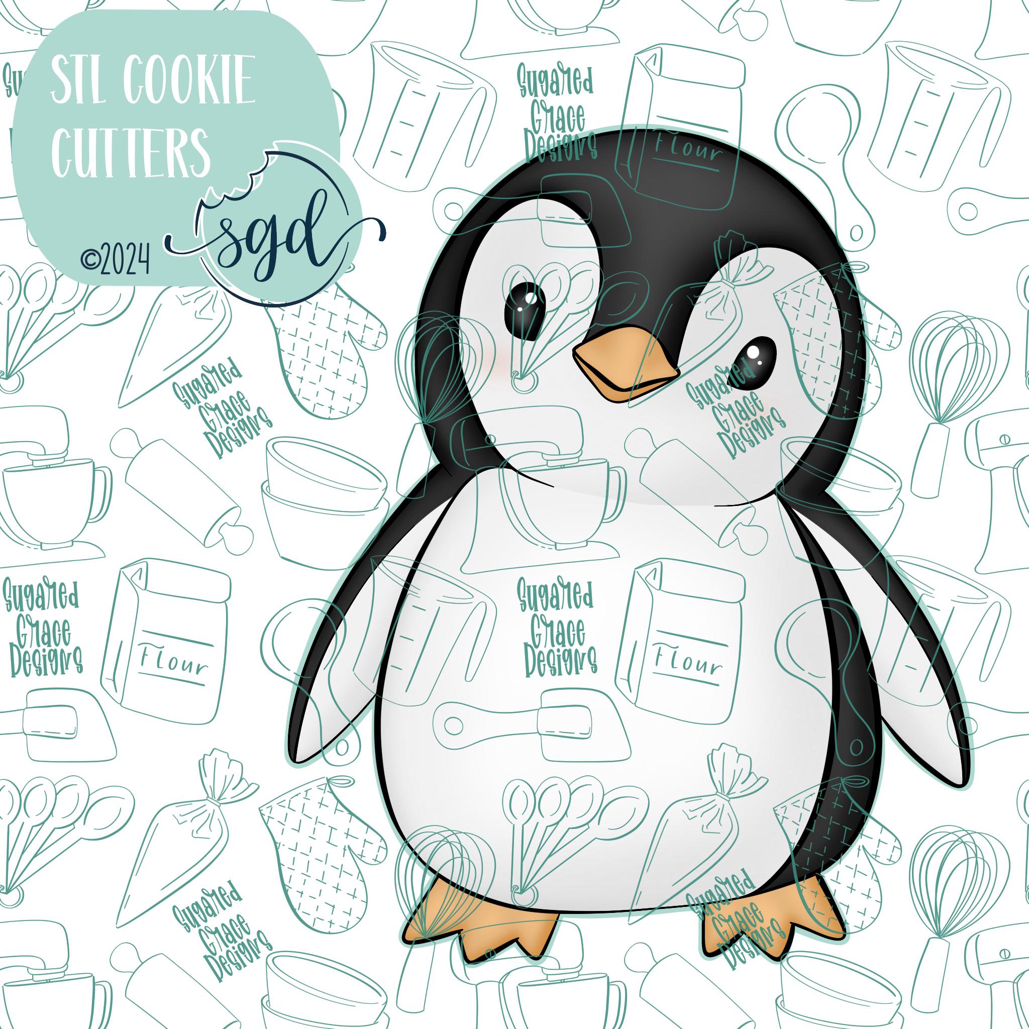 Full Body Penguin Cookie Cutter STL Files With PNG Images - for 3D