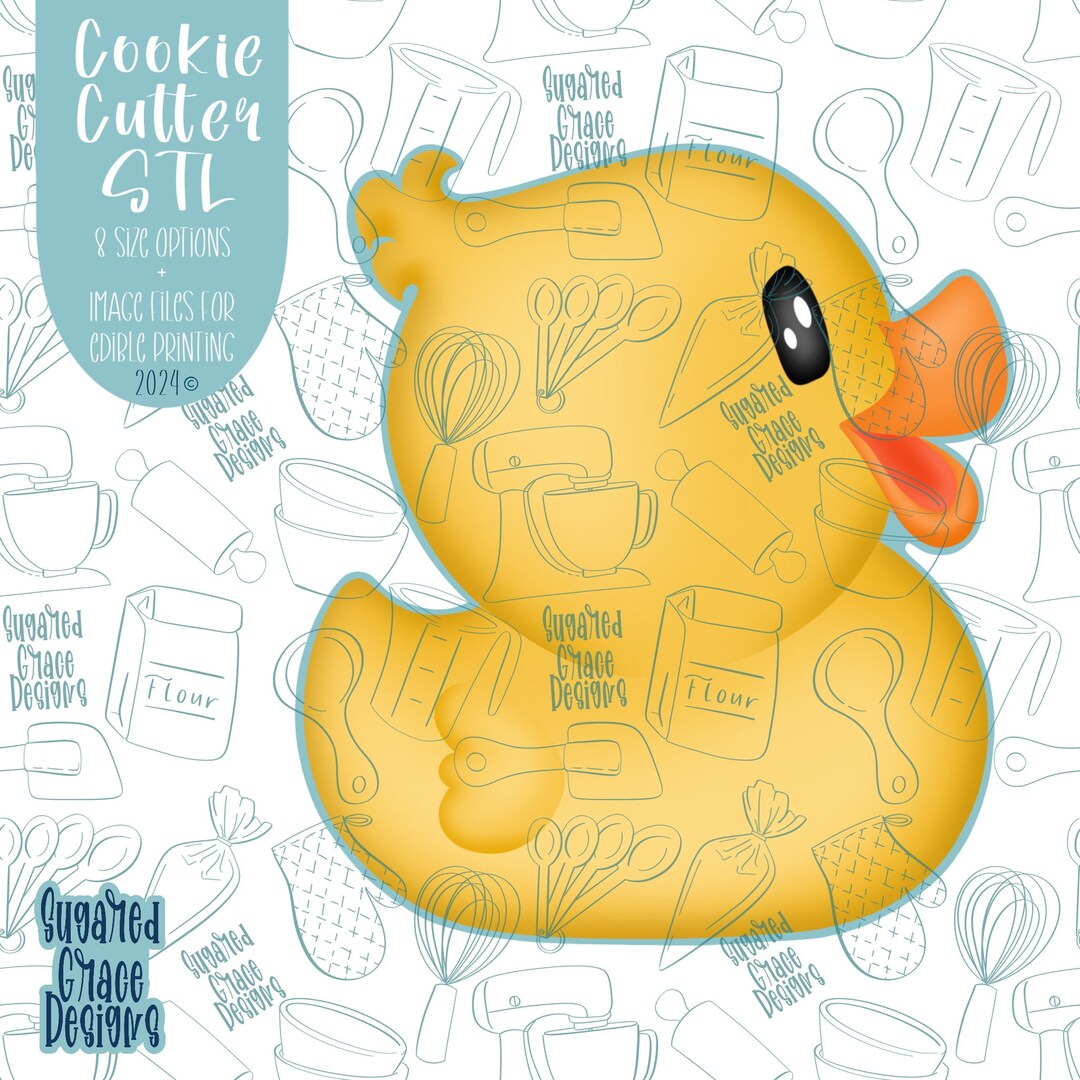 Rubber Duck Cookie Cutter STL Files, Edible Ink PNG (digital Download ...