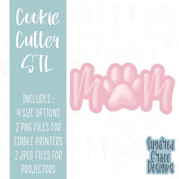 Dog mom cookie cutter stl file for 3D printing and 3D printer, dog mom gift for Mother’s Day, printable dog mom png download for Eddie