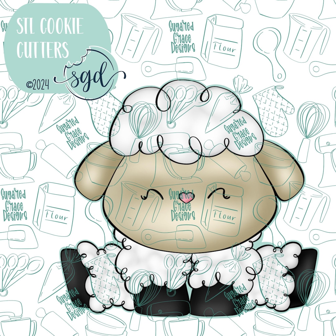 Easter Sheep or Lamb Cookie Cutter STL Files With Matching Printable ...