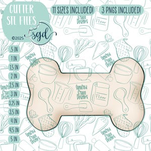 Dog Bone Cookie Cutter STL Files for 3D Printing with Matching Printable PNG Images for Edible Ink Printers Like Eddie