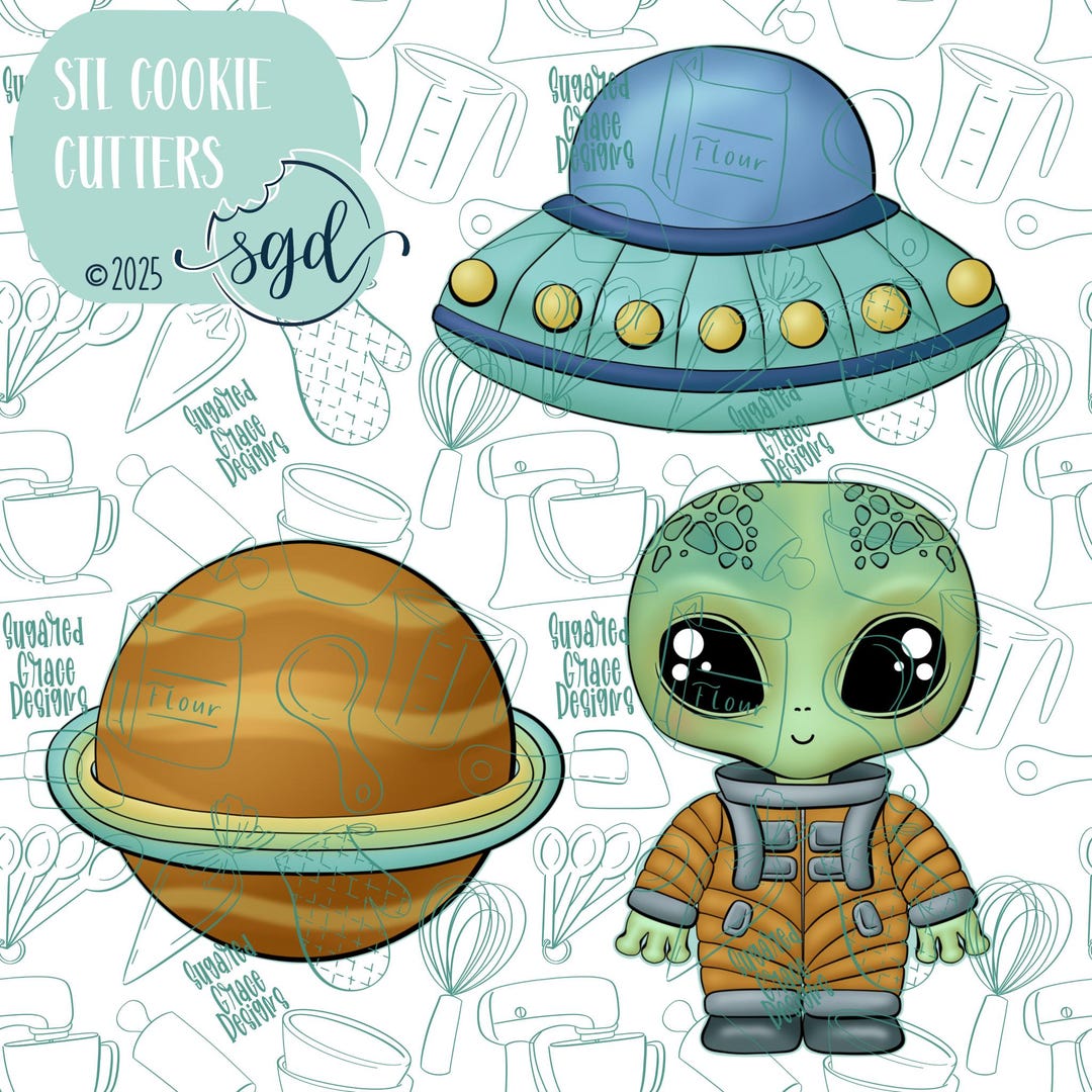Space Alien Cookie Cutter STL File Set of 3 for 3D Printers With ...
