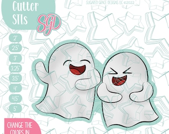 Laughing Ghouls Cookie Cutter STL Files for 3D Printing with Matching Printable PNG Images for Edible Ink Printers