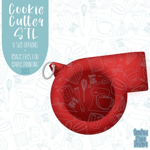 May include: Red whistle with a white outline of baking tools and the text "Sugar, Flour, and Grace Designs" on a white background with a blue and white pattern of baking tools.