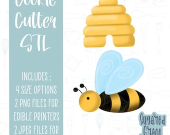 Archivo STL de cortador de galletas de abeja, colmena PNG (descarga digital)