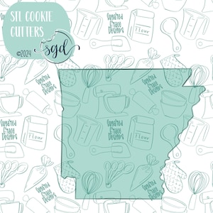 Arkansas Cookie Cutter STL Files with PNG Images - For 3D Printing and Edible Ink Printers