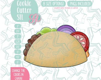 Taco Cookie Cutter STL and Images (Digital download) | Taco Twosday | Cinco De Mayo