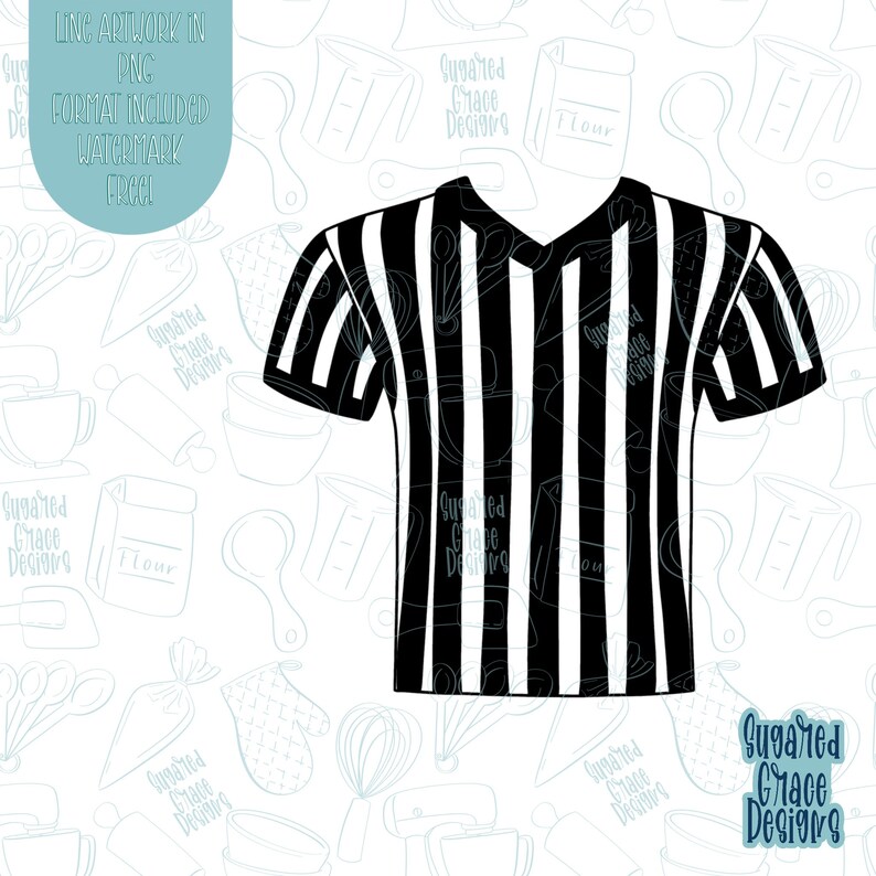 Referee Print Pattern Referee Shirt Cookie Cutter STL Files for 3D Printing With Matching ...