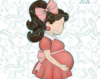 Baby Bump Cookie Cutter STL and Images (Digital download) | Pregnant Mama