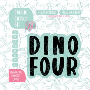 Dino Four-kakutformning i STL-format för 3D-skrivare och PNG för utskrift med ätbart bläck (digital nedladdning)