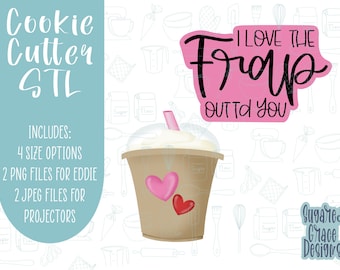 Valentine's Day Cookie Cutter STL, Frap Design (Digital Download)
