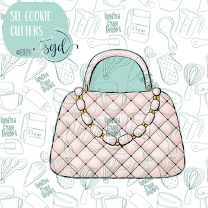 Fichiers STL matelassés roses à l'emporte-pièce avec des images PNG - Pour l'impression 3D et les imprimantes à encre comestible - Pochette élégante à la mode