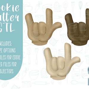 I love you sign language cookie cutter stl file for 3D printing and 3D printer, Valentine’s Day cookie with png file, EDDIE edible printer