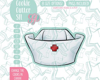 Nurse Cap Cookie Cutter STL and PNG Images (Digital Download)