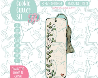 Floral Lesezeichen Cookie Cutter STL und Bilder (Digitaler Download)