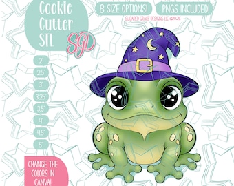 Halloween Witch Frog Cookie Cutter STL and Matching PNG Images (Digital Download)