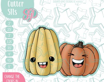 Laughing Squash Cookie Cutter STL Files for 3D Printing with Matching Printable PNG Images for Edible Ink Printers