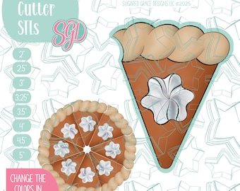 Pumpkin Pie Platter Cookie Cutter STL Files for 3D Printing with Matching Printable PNG Images for Edible Ink Printers
