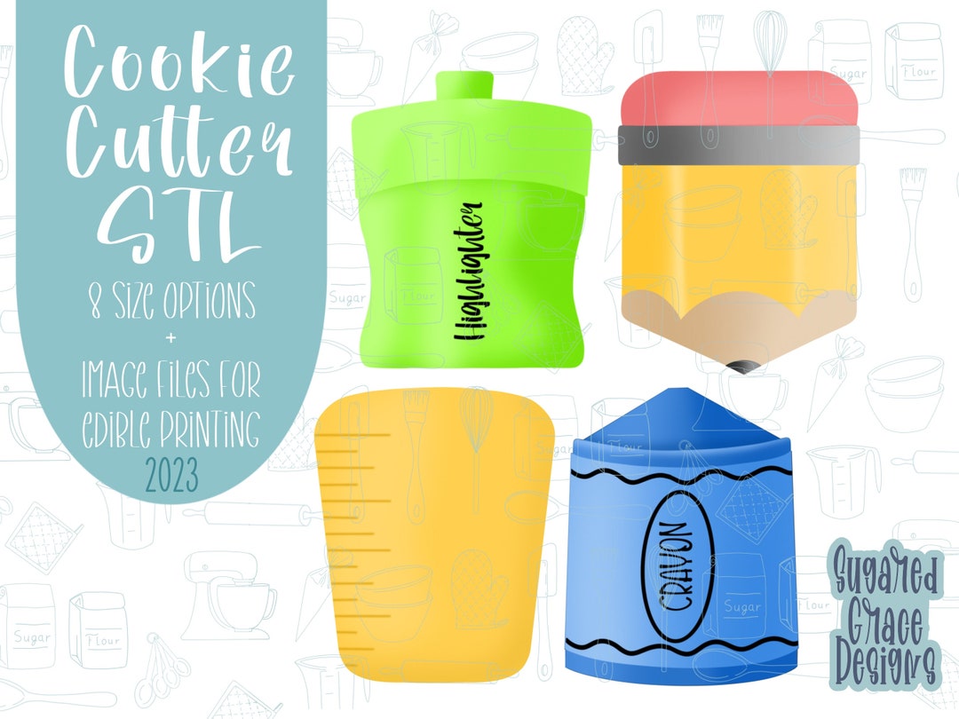 Chubby School Cookie Cutter Stl With Png Image for Eddie Edible Ink ...