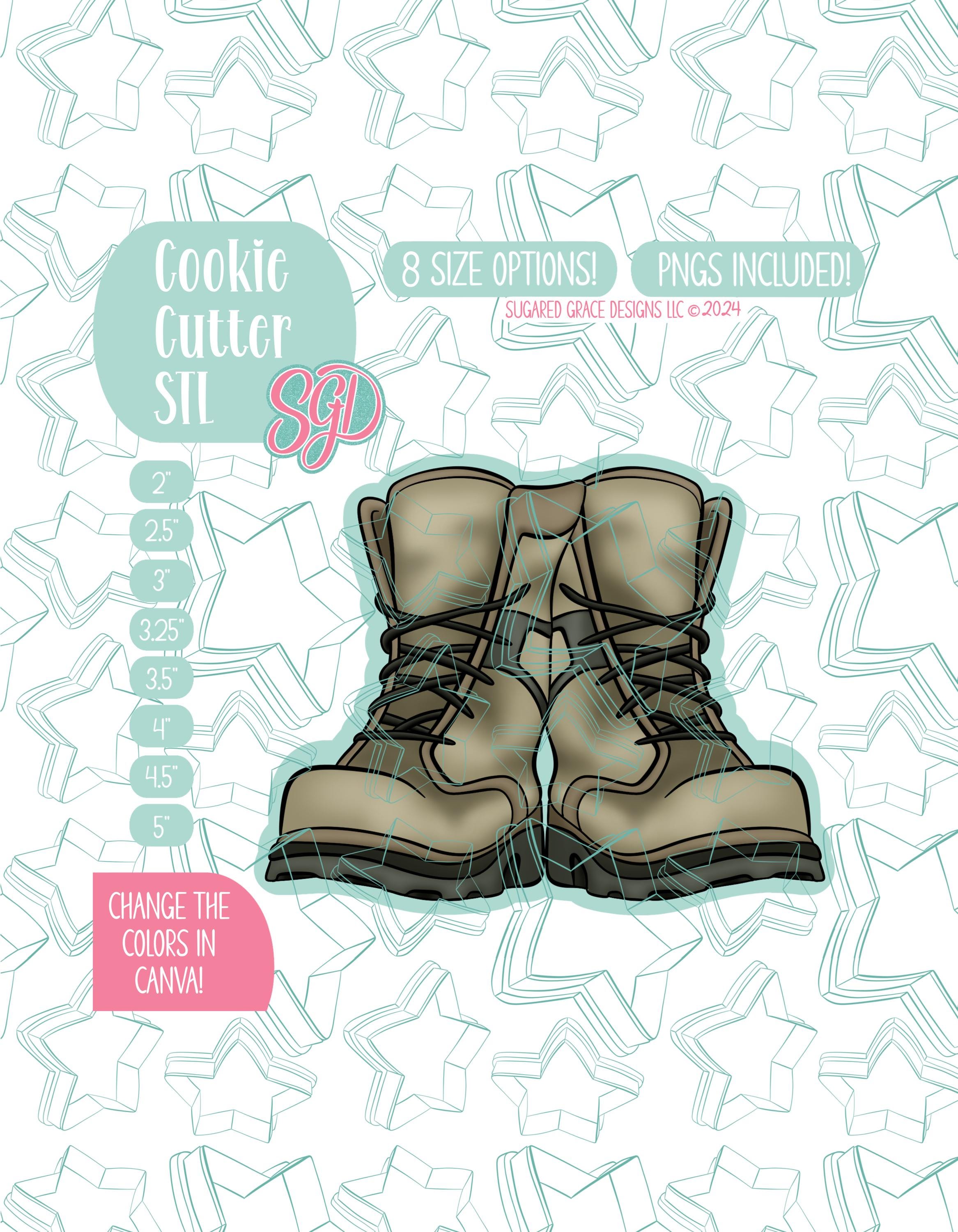 Military Combat Boots Cookie Cutter STL and PNG Files (digital Download ...