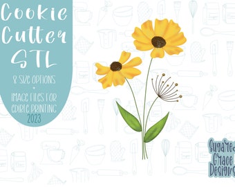 Mother’s Day flowers cookie cutter stl file for 3d printing with png printable instant download for Eddie edible printer images, floral png