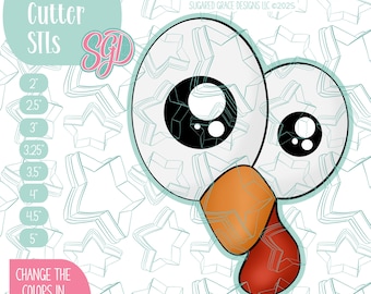 Turkey Eyes Cookie Cutter STL Files for 3D Printing with Matching Printable PNG Images for Edible Ink Printers