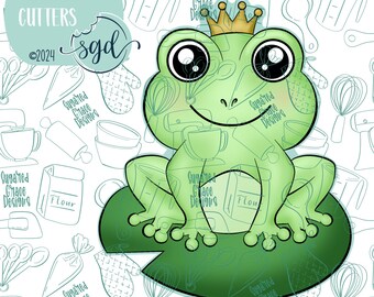 Prince Charming Frog Cookie Cutter STL Files with PNG Images to Match - For 3D Printing and Edible Ink Printers - Princess Cookie Idea