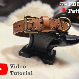 Leather Pattern Dog Collar XS - XXL - PDF Pattern with Video Tutorial