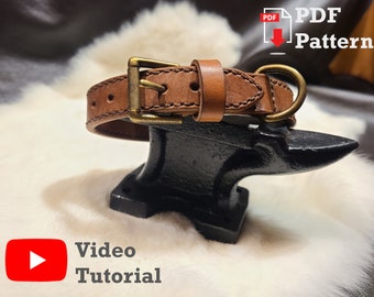 Leather Pattern Dog Collar XS - XXL - PDF Pattern with Video Tutorial