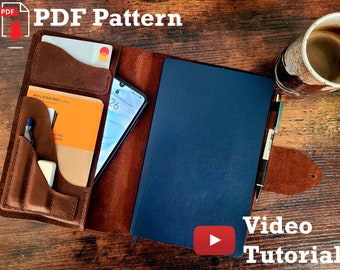 Wanderer's Leather Journal Cover PDF Pattern with Video Tutorial
