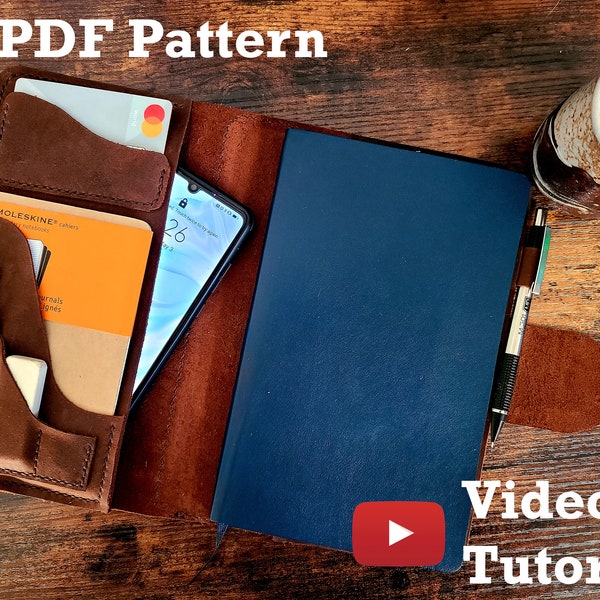 Wanderer's Leather Journal Cover PDF Pattern with Video Tutorial