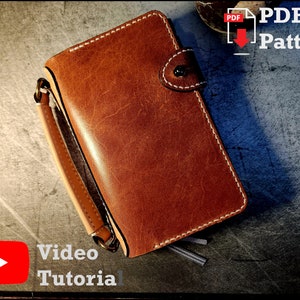 Leather Pattern Field Notebook Cover with Handle PDF Pattern | Moleskine & Leuchtturm pocket compatible | Leathercraft Video Tutorial