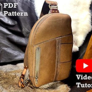 Pattern Leather Sling Bag - DIY Leather Pattern PDF Tutorial with Video - Traveller&#39;s Day Pack