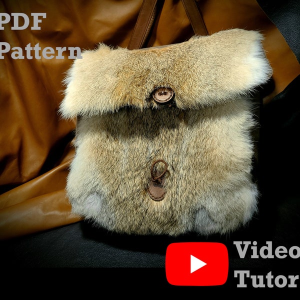 Forager's Satchel With Fur Trim Leather Pattern with Video Tutorial