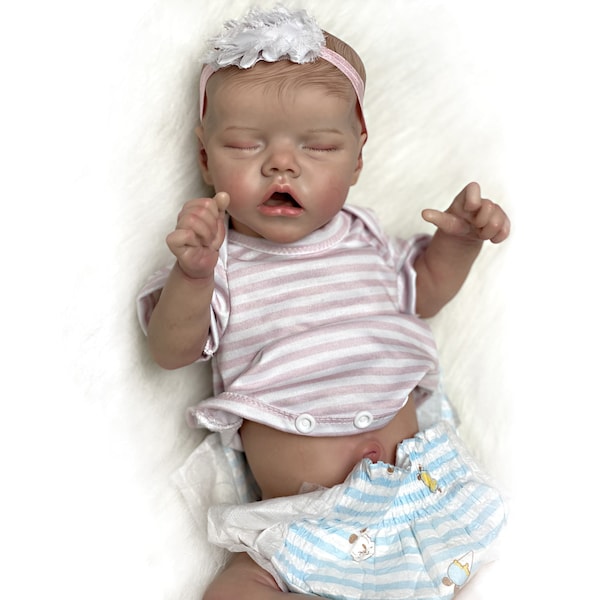 Reborn Baby Doll 18 inch Lifelike Full Body Soft Vinyl Suck Thumb Realistic Newborn Baby Girl Doll And Doll Accessories Safety Tested