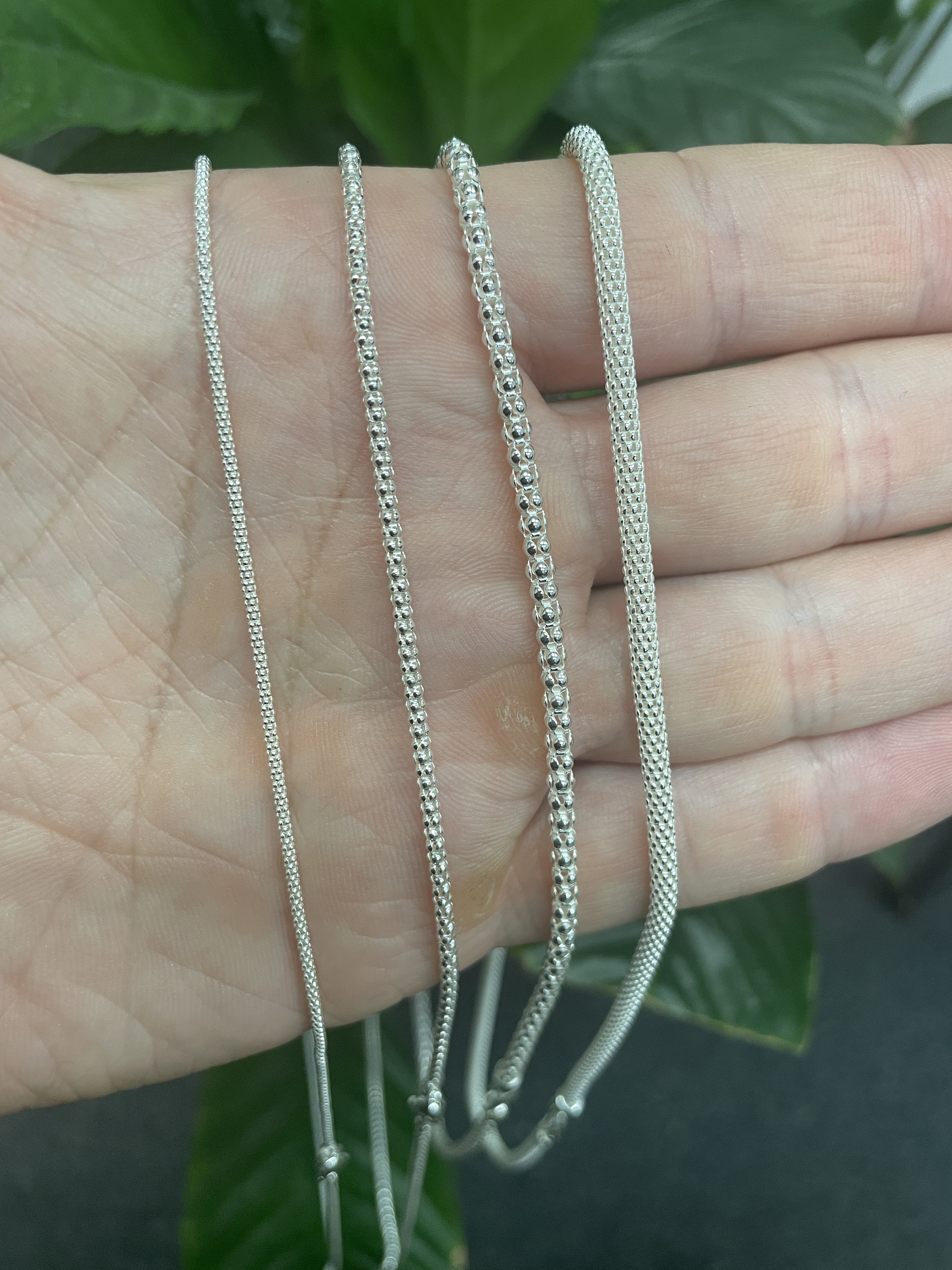 Italian Sterling Silver Popcorn Mesh Chain Necklace 925 - Etsy