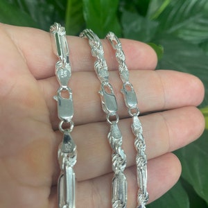 Italienische Sterling Silber FigaRope Halskette 925