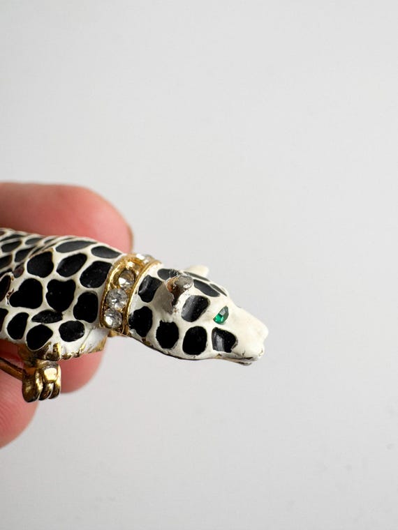 Vintage Kenneth Jay Lane Leopard Brooch, Enamel &… - image 6