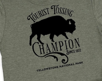 Bison SVG - Buffalo SVG - Yellowstone Tourist Tossing Design - Funny Yellowstone T Shirt Cut File - Digital Download for Cricut Projects