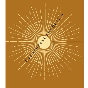 May include: A brown background with a sunburst design in yellow. The text "Creatures of the Crochet Co" is written in a circle around the sunburst. The text "DANCE FEVER" is written in black at the bottom of the image. Florence + the Machine is written at the top of the image.
