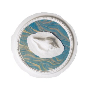 Biodegradable Urn for Human Ashes / Water Scattering Urn / Urn for Cremation / Biodegradable Cremation Urn / Ocean Blue Seashell W-308