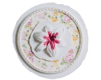 Biodegradable Urn for Human Ashes / Water Burial Urn / Urn for Cremation / Biodegradable Cremation Urn / Floral Lily W-309