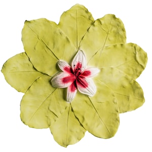 Biodegradable Urn for Human Ashes / Water Burial Urn / Urn for Cremation / Biodegradable Cremation Urn / The Lily (Burgundy) W-307