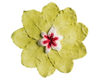 Biodegradable Urn for Human Ashes / Water Burial Urn / Urn for Cremation / Biodegradable Cremation Urn / The Lily (Burgundy) W-307